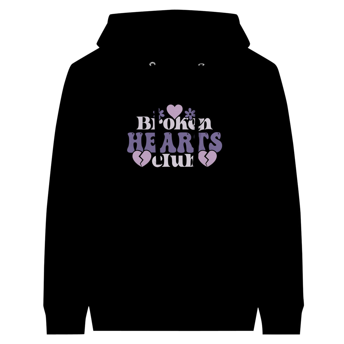 Broken Hearts Club Premium Unisex Pullover Hoodie - Black - Pullover Hoodies