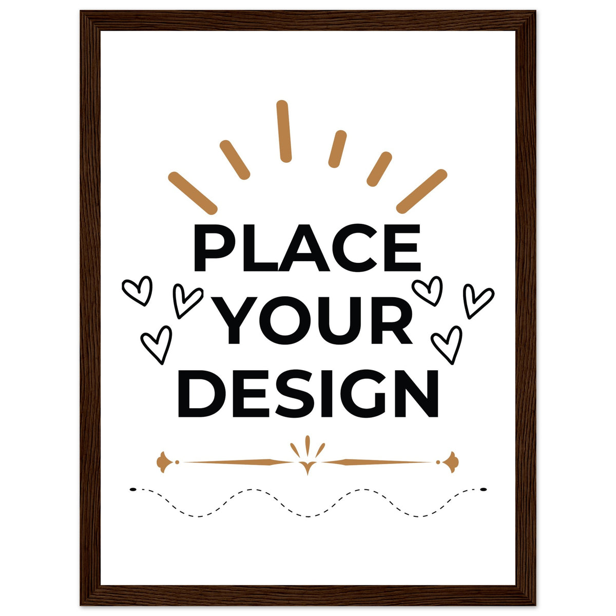 Vivid Decor - Semi-Glossy Customizable Posters with Sturdy Wooden Frames - 30x40 cm 12x16″ Dark wood frame - Wooden Framed Posters