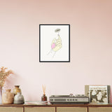 Artistic Grace - Hand & Flower Poster in Pine Wood Frame - - Wooden Framed Posters