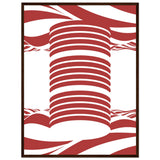 Twist of Elegance - Striking Red & White Art - 60x80 cm 24x32″ Dark wood frame - Framed Posters