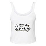 Happy-Go-Lucky - Radiate Positivity - solid wht blend - Tank Tops