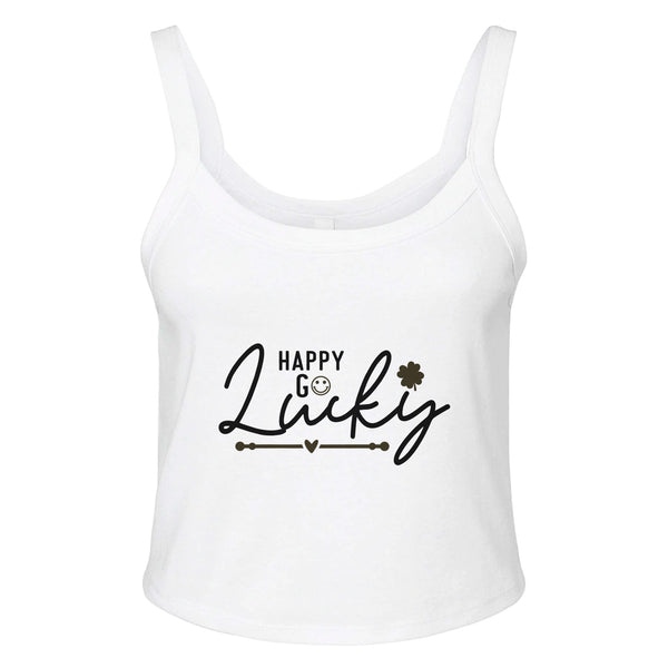 Happy-Go-Lucky - Radiate Positivity - solid wht blend - Tank Tops