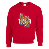 Wild Spirit - Fierce Lion Design - Red - Crewneck Sweatshirts