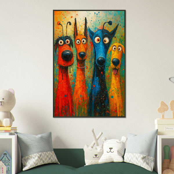 Happy Pups Framed Poster – Perfect Gift for Dog Fans - Default Title - Metal Framed Posters
