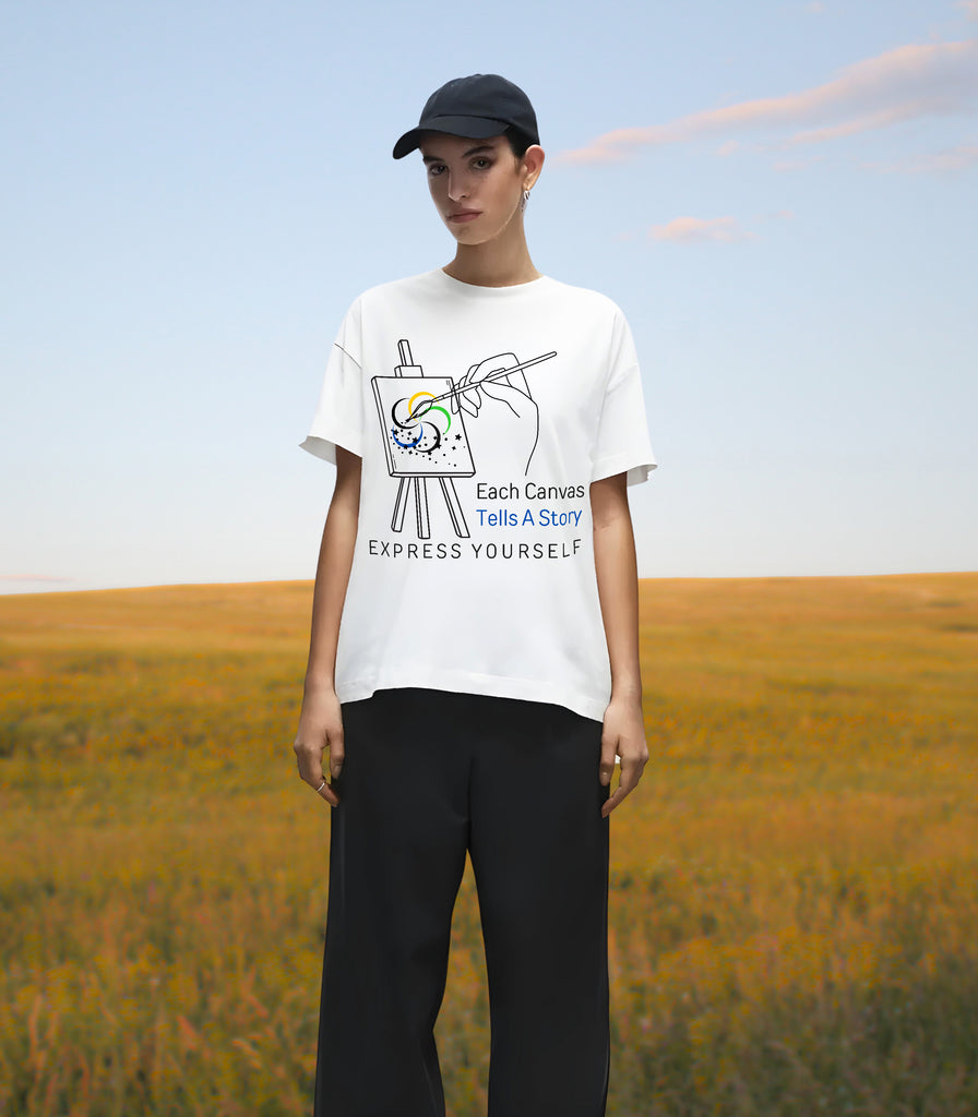 Canvas of Expression: Oversized Tee - - T-shirts