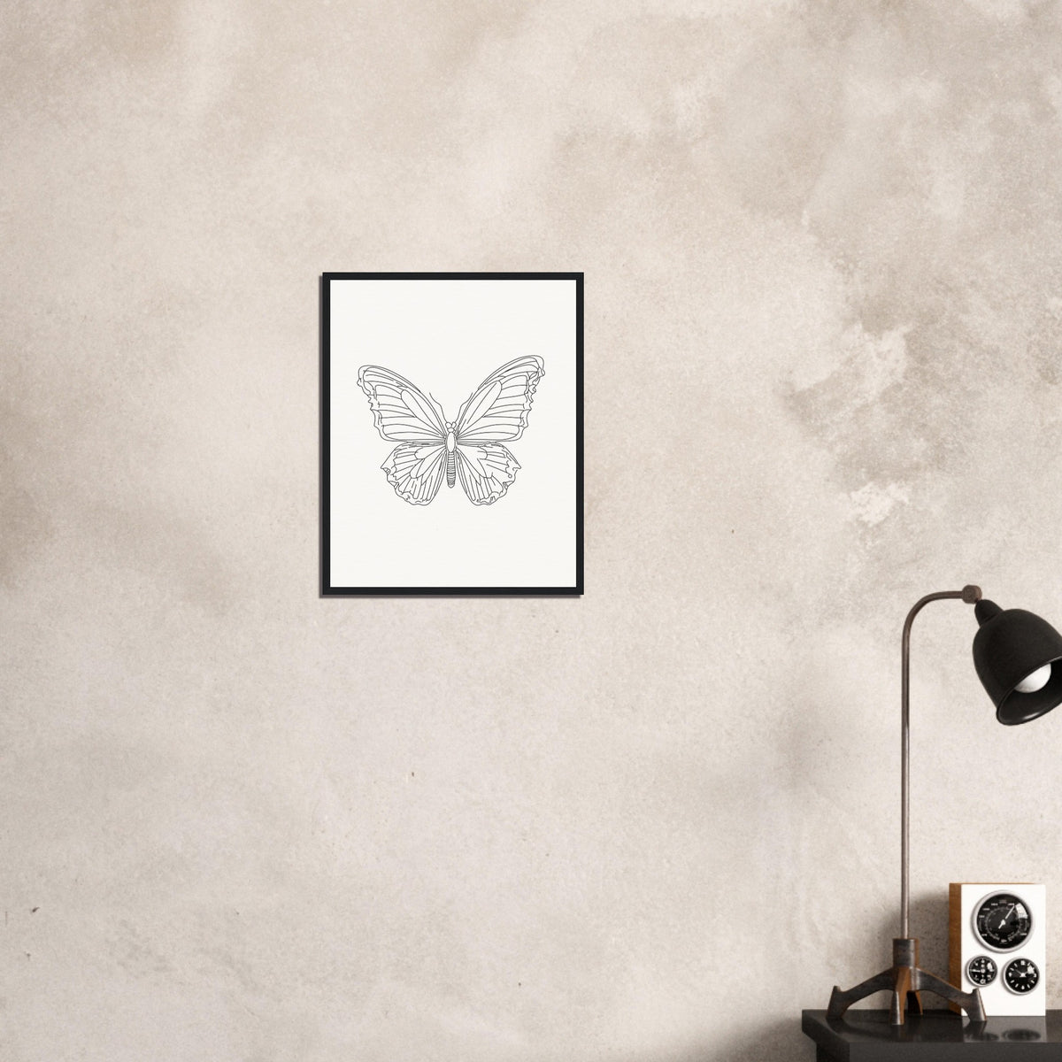 Butterfly Grace - Framed Minimalist Art - - Wooden Framed Posters