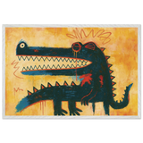 Wild Dino Graffiti Framed Poster – A Bold Gift of Expression - - Wooden Framed Posters