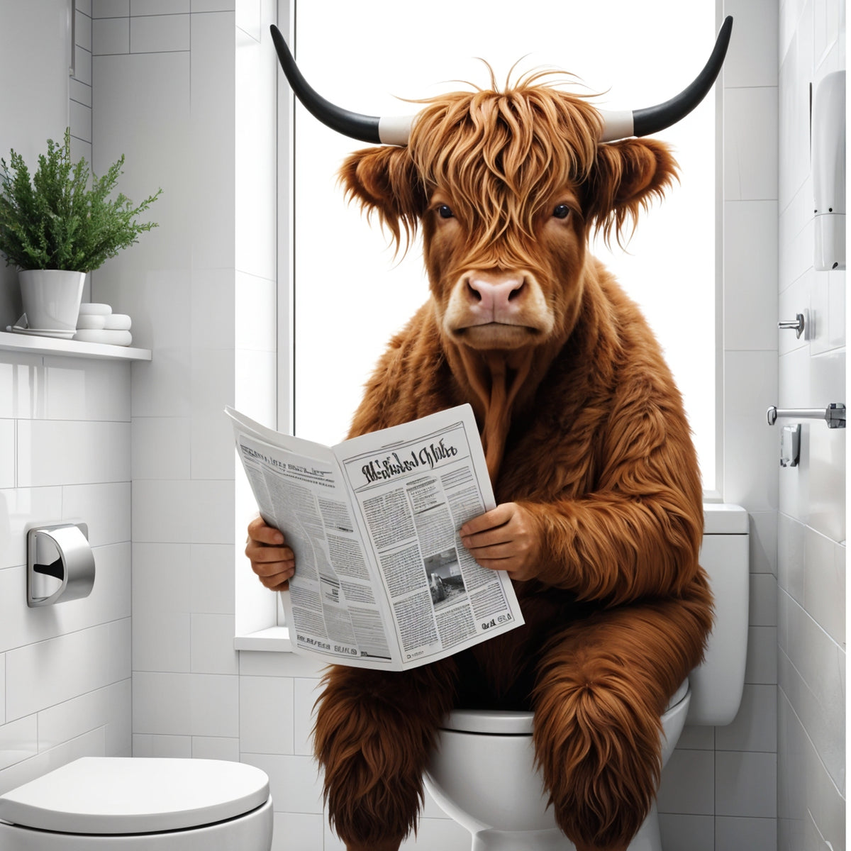 Morning News with Moo - 24x36 - Framed Posters