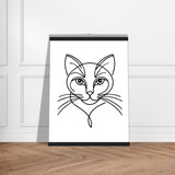 Cat's Gaze - Contemporary Line Art Poster - 45x60 cm 18x24″ Black wall hanger - Posters With Hanger