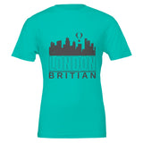 London in Monochrome Elegance - Teal - Crewneck T-shirts