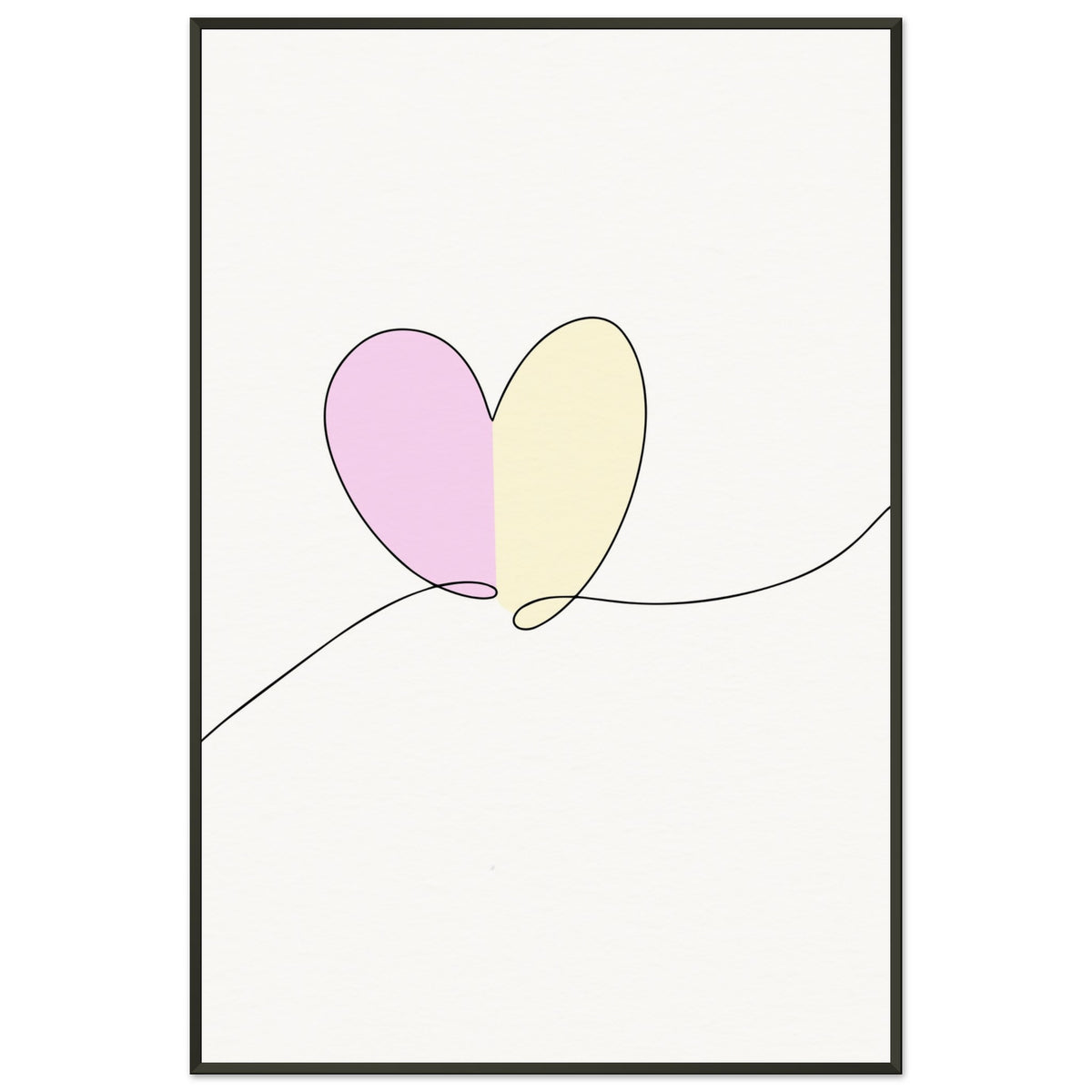 Heartfelt Harmony - Minimalist Love - 60x90 cm 24x36″ - Metal Framed Posters