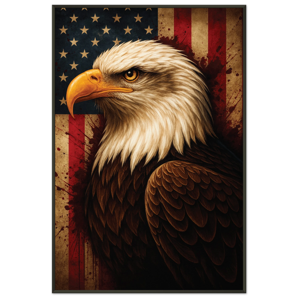 American Eagle Metal Framed Poster – Patriotic Gift Wall Art - Default Title - Metal Framed Posters