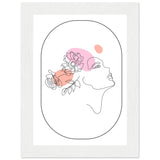 Ethereal Blossom Muse - Framed Line Art Poster - 13x18 cm 5x7″ White frame - Wooden Framed Posters