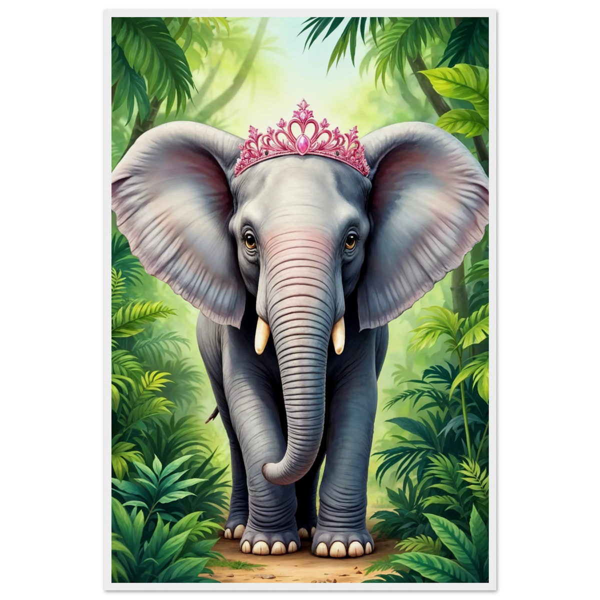 Adorable Jungle Royalty – Wooden Poster Gift - - Wooden Framed Posters