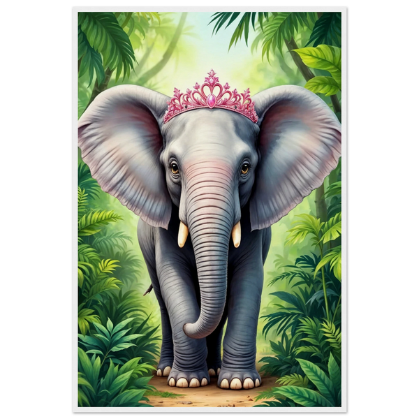 Adorable Jungle Royalty – Wooden Poster Gift - - Wooden Framed Posters