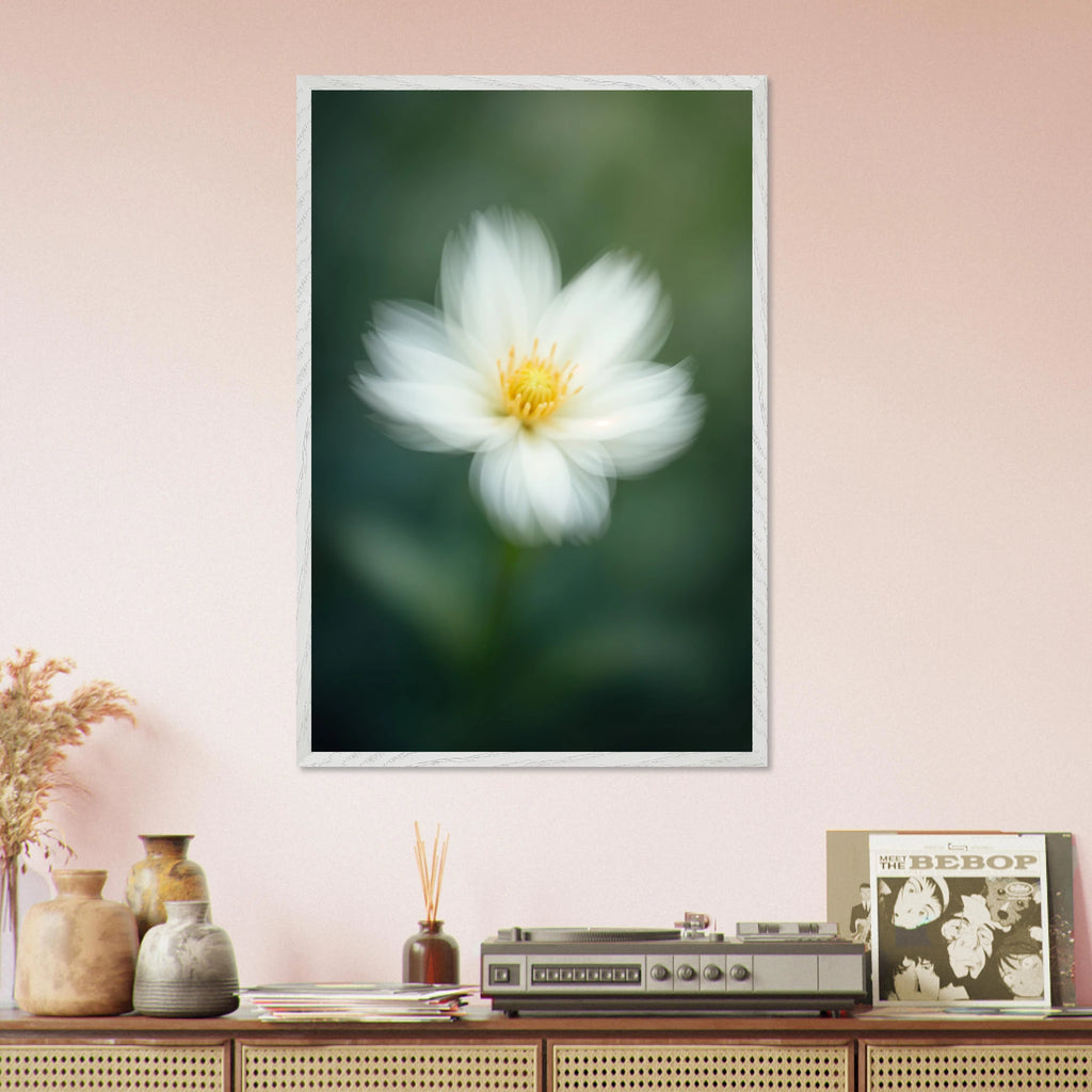 Gentle Bloom – Framed Art Gift - White frame - Wooden Framed Posters