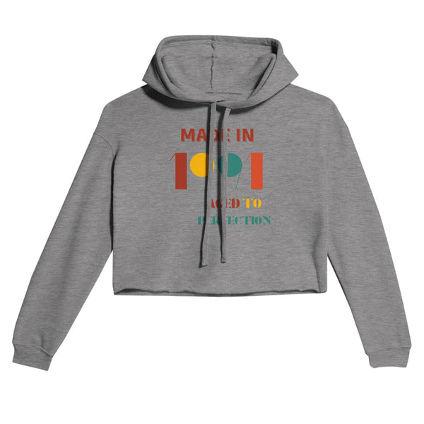 Bold & Cozy - Women's Fashion Customizable Cropped Hoodie - Dark Gray Heather - Hoodies