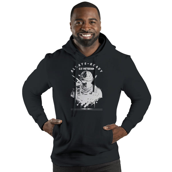 Always Ready - U.S. Veteran Tribute Hoodie - Black - Hoodies