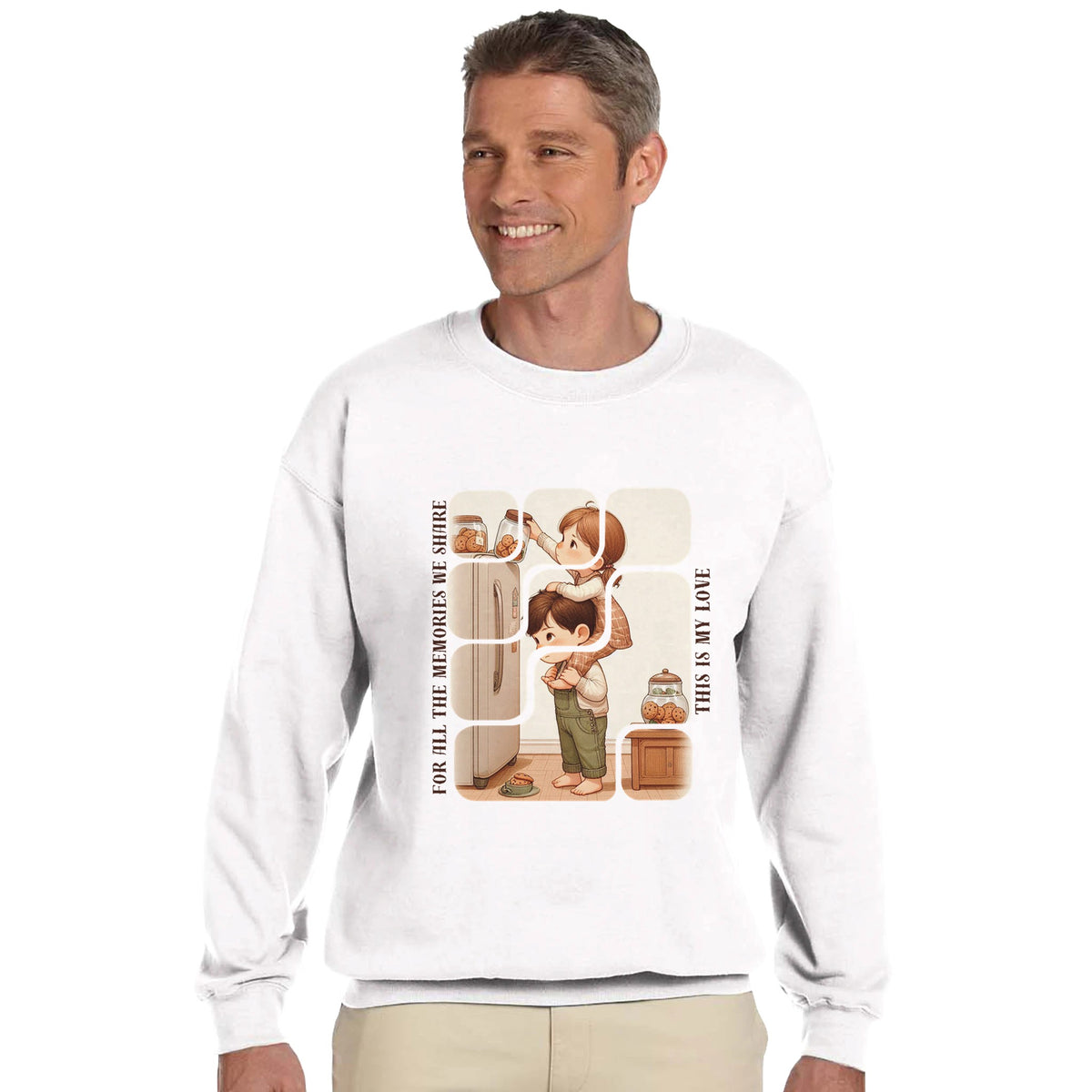 Lifted by Love - A Cookie Jar Memory for Siblings - - Sweatshirts