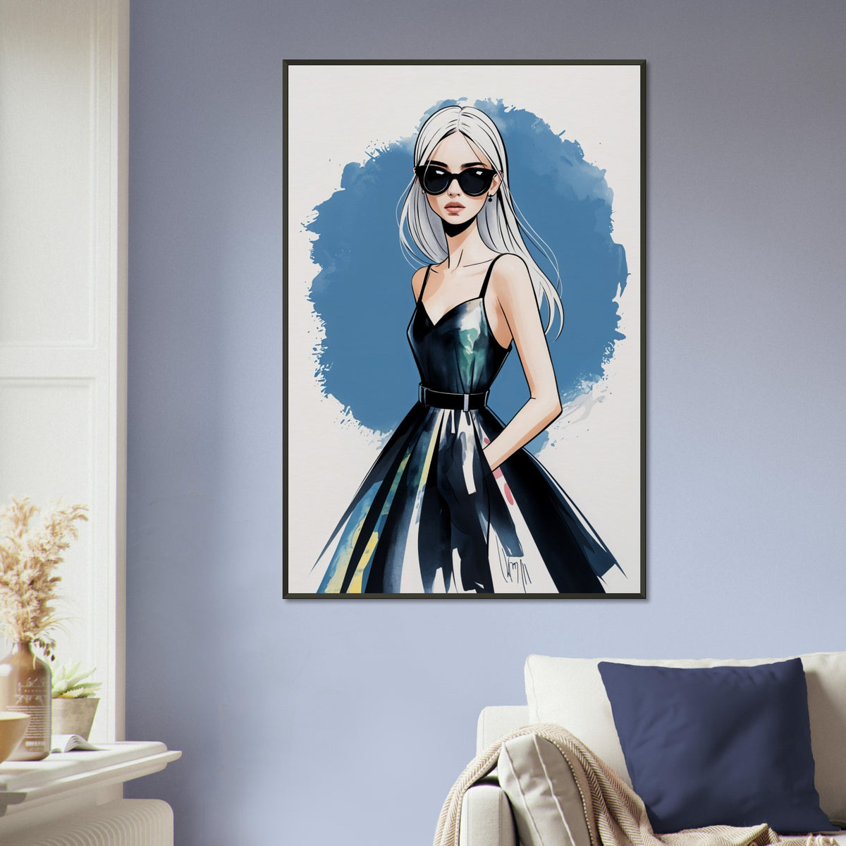 Elegance in Watercolor - The Chic Femme - 60x90 cm 24x36″ - Framed Posters