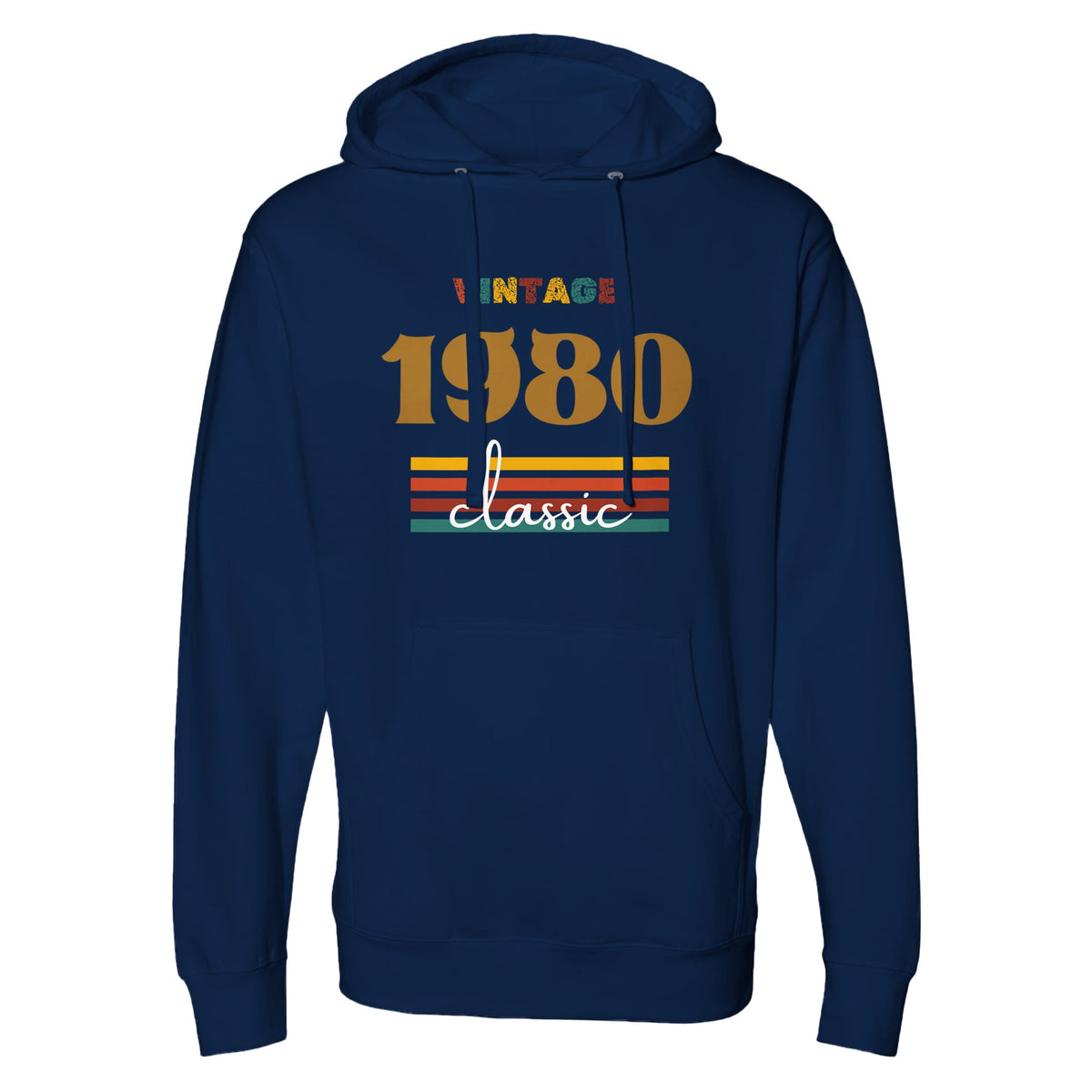 Stylish & Cozy Midweight Hoodie – Personalize the Year - Classic Navy - Sweatshirts