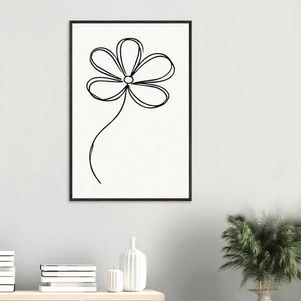 Simplicity in Bloom - Vintage-Inspired Floral Art - - Wooden Framed Posters