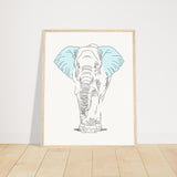 Sublime Serenity - Elephant in Pastel - 40x50 cm 16x20″ Wood frame - Wooden Framed Posters