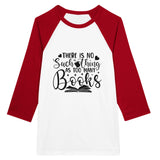 Unleash Your Inner Bookworm, No Such Thing as Too Many Books - White and Red - Long Sleeve T-shirts