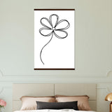 Sophisticated Minimalism - Magnetic Flower Poster - 60x90 cm 24x36″ Dark wood wall hanger - Posters With Hanger