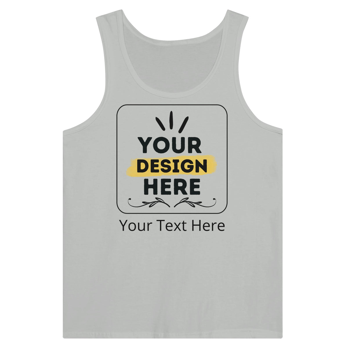 Ultimate Comfort - Premium Customizable Unisex Jersey Tank Top - Silver - Print Material