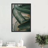 Gift Tranquility – Green Abstract Framed Canvas - Black frame - Canvas