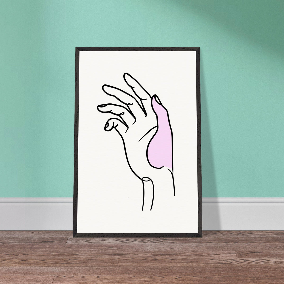 Gentle Expression - Hand Illustration in Premium Frame - - Wooden Framed Posters