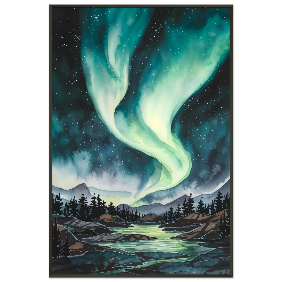 Northern Lights Wall Art – A Celestial Gift - - Metal Framed Posters