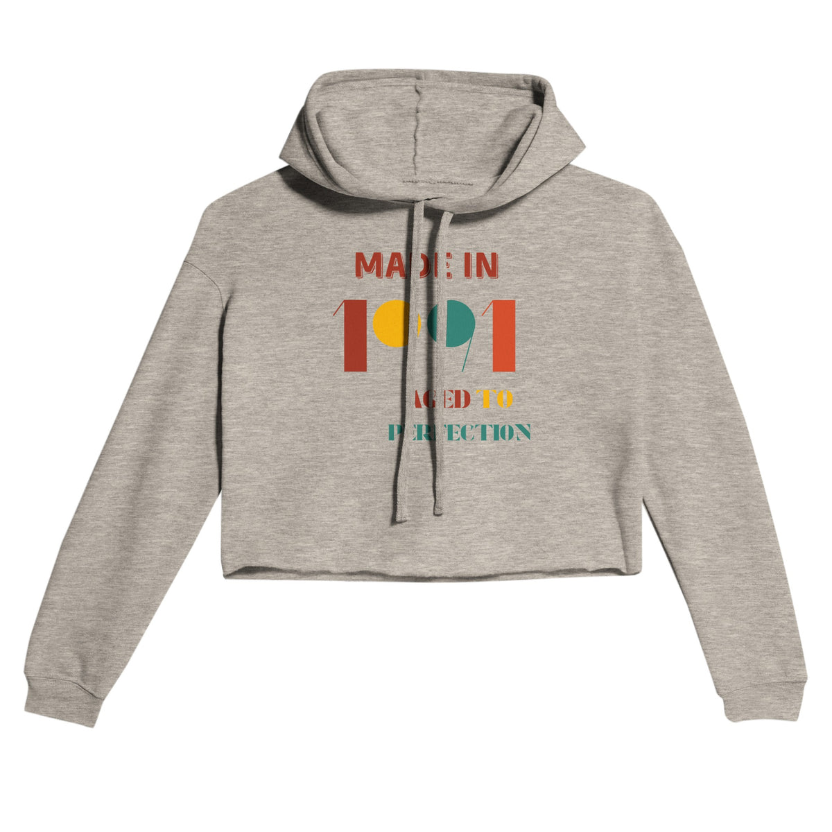 Bold & Cozy - Women's Fashion Customizable Cropped Hoodie - Heather Dust - Hoodies