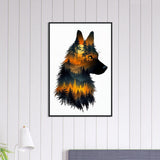 Guardian of the Forest - Wolf Portrait in Wooden Frame - Black frame 60x90 cm 24x36″ - Wooden Framed Posters