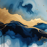 Abstract Azure Gold Panorama - - Framed Posters