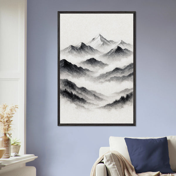 Wooden Framed Poster – A Gift of Mountain Memory - Black frame - Wooden Framed Posters