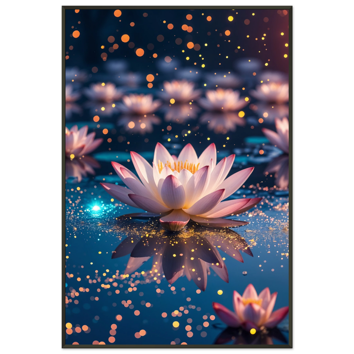 Whispers of Dawn - Lotus & Light Framed Memory Art - - Metal Framed Posters