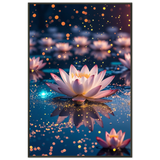Whispers of Dawn - Lotus & Light Framed Memory Art - - Metal Framed Posters