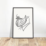 Beard and Bow - A Minimalist Tribute to Style - - Wooden Framed Posters