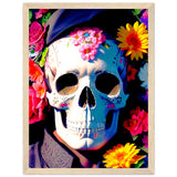 Mystical Bloom - Premium Floral Skull Poster - 30x40 cm 12x16″ Wood frame - Wooden Framed Posters