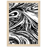 Black & White Swirl - Premium Matte Framed Poster - A4 21x29.7 cm 8x12″ Wood frame - Metal Framed Posters