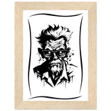 Edgy Artistry - Black and White Character - 13x18 cm 5x7″ Wood frame - Wooden Framed Posters