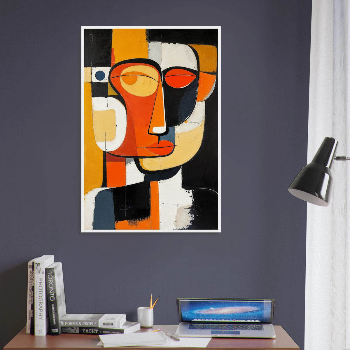 Faces of Color – Artistic Poster for Enthusiasts - White frame - Wooden Framed Posters