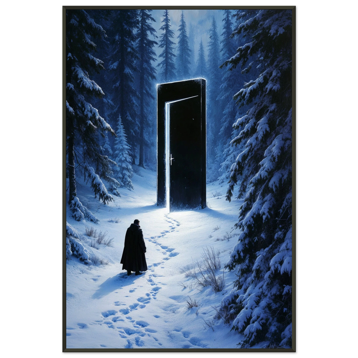 Winter Doorway Poster – Gift for Deep Thinkers - - Metal Framed Posters