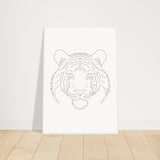 Majestic Lines - The Tiger's Gaze - 70x100 cm 28x40″ White frame - Wooden Framed Posters