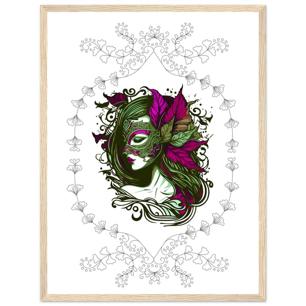 Masked Enchantment - Deluxe Framed Poster - 45x60 cm 18x24″ Wood frame - Framed Posters