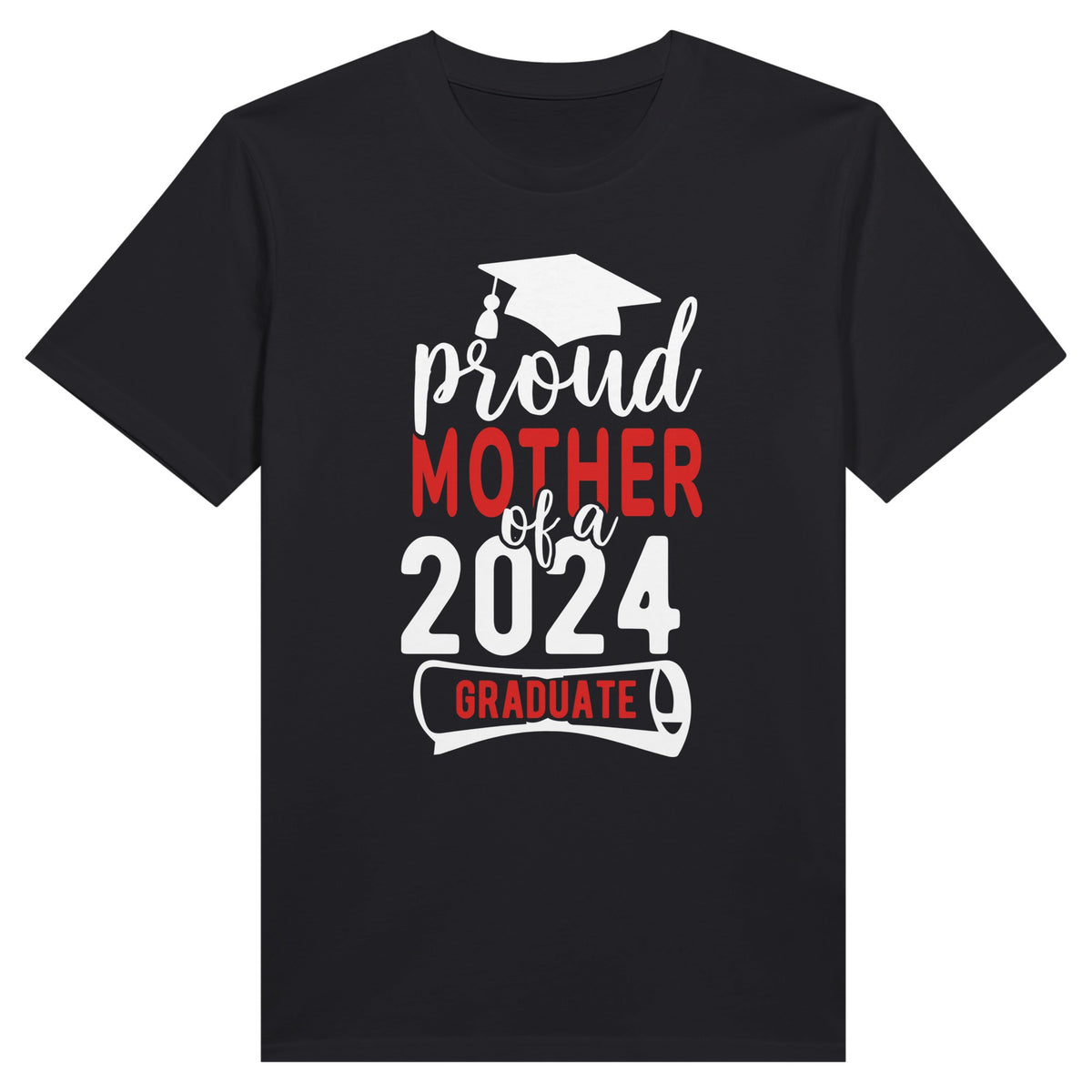 Honoring Success - Proud Mother of a 2024 Grad Tee - Black - T-Shirts