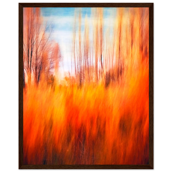 Autumn's Embrace - Framed Premium Poster - 40x50 cm 16x20″ Dark wood frame - Wooden Framed Posters