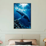 Ocean's Majesty - Blue Whale Framed Art - - Metal Framed Posters